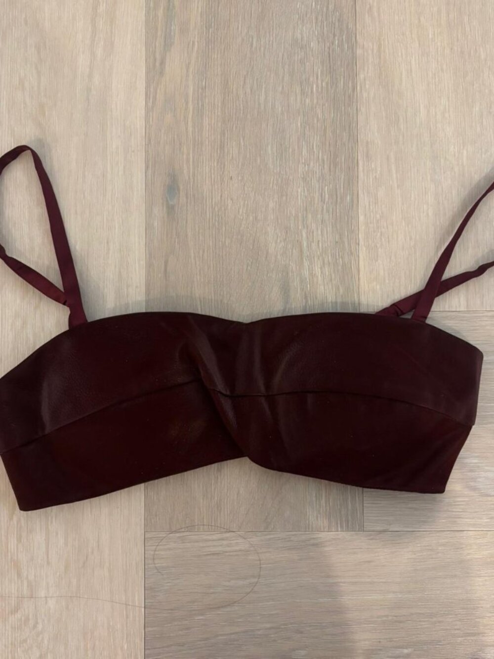 Love bonito maroon red silver buckle detail crop top